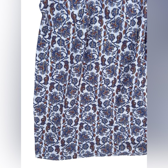 BODEN Babydoll Top Sz 14 Floral Ruched Panels Metallic Threads Boho Cottagecore - Picture 7 of 16